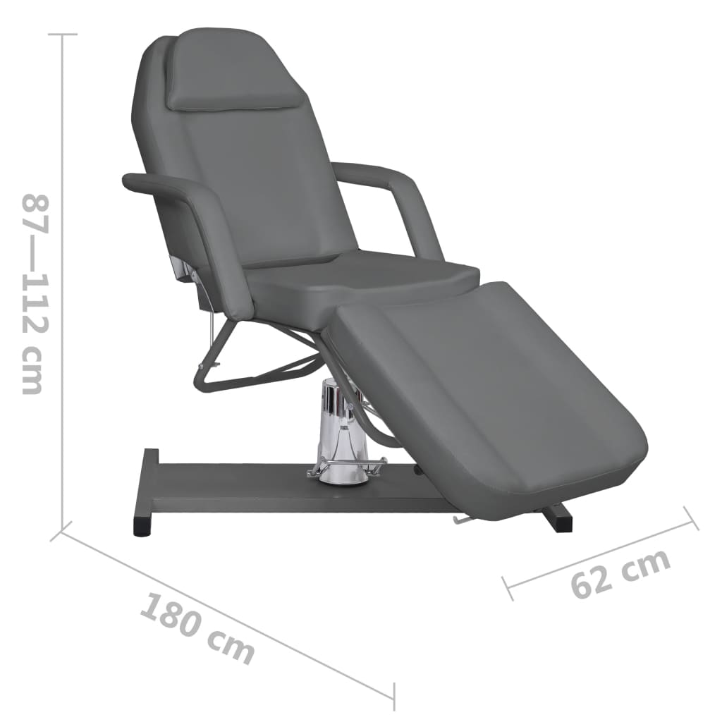 vidaXL Table de massage Gris 180x62x(87-112) cm