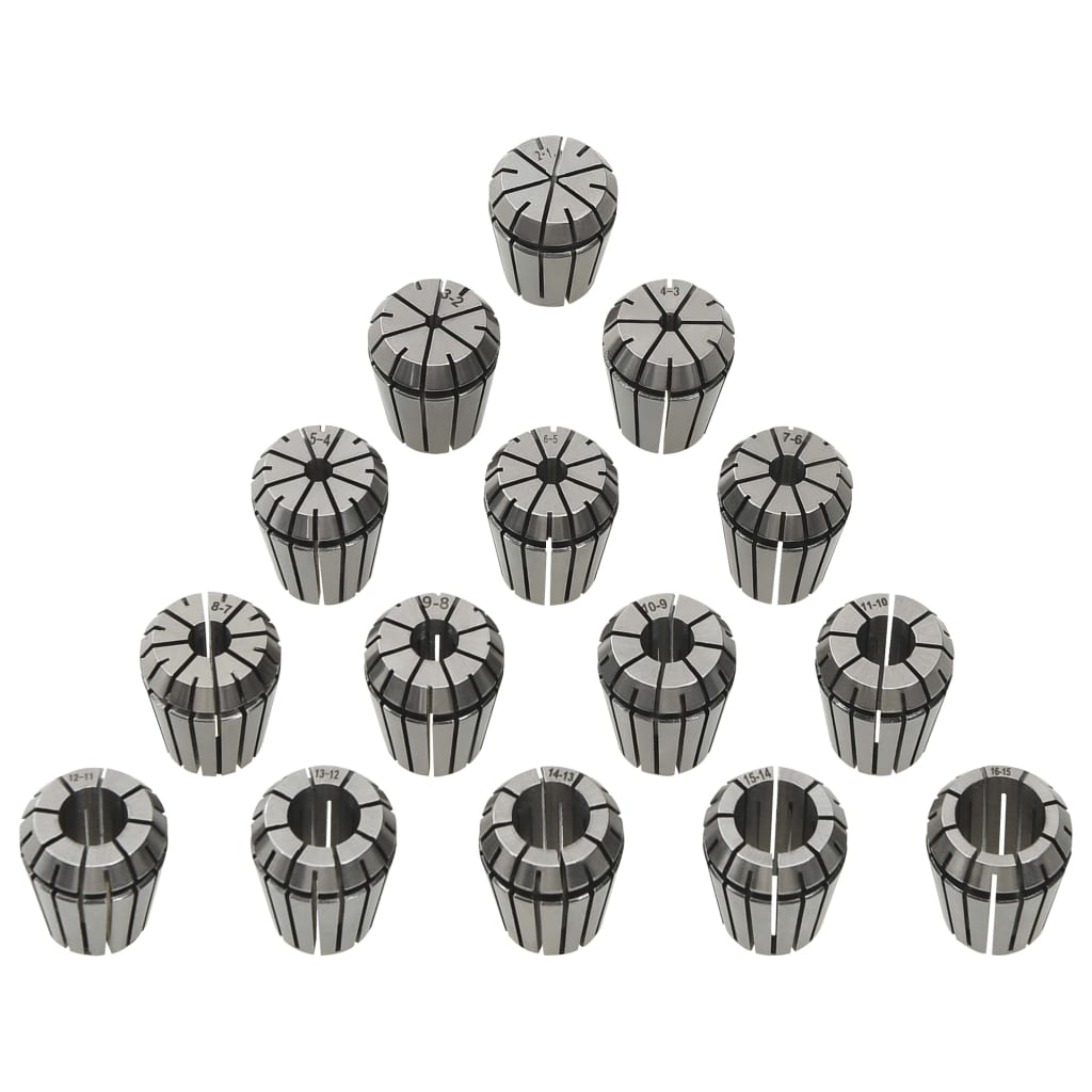 vidaXL Douilles de serrage ER25 15 pcs Ensemble d'outils de tournage