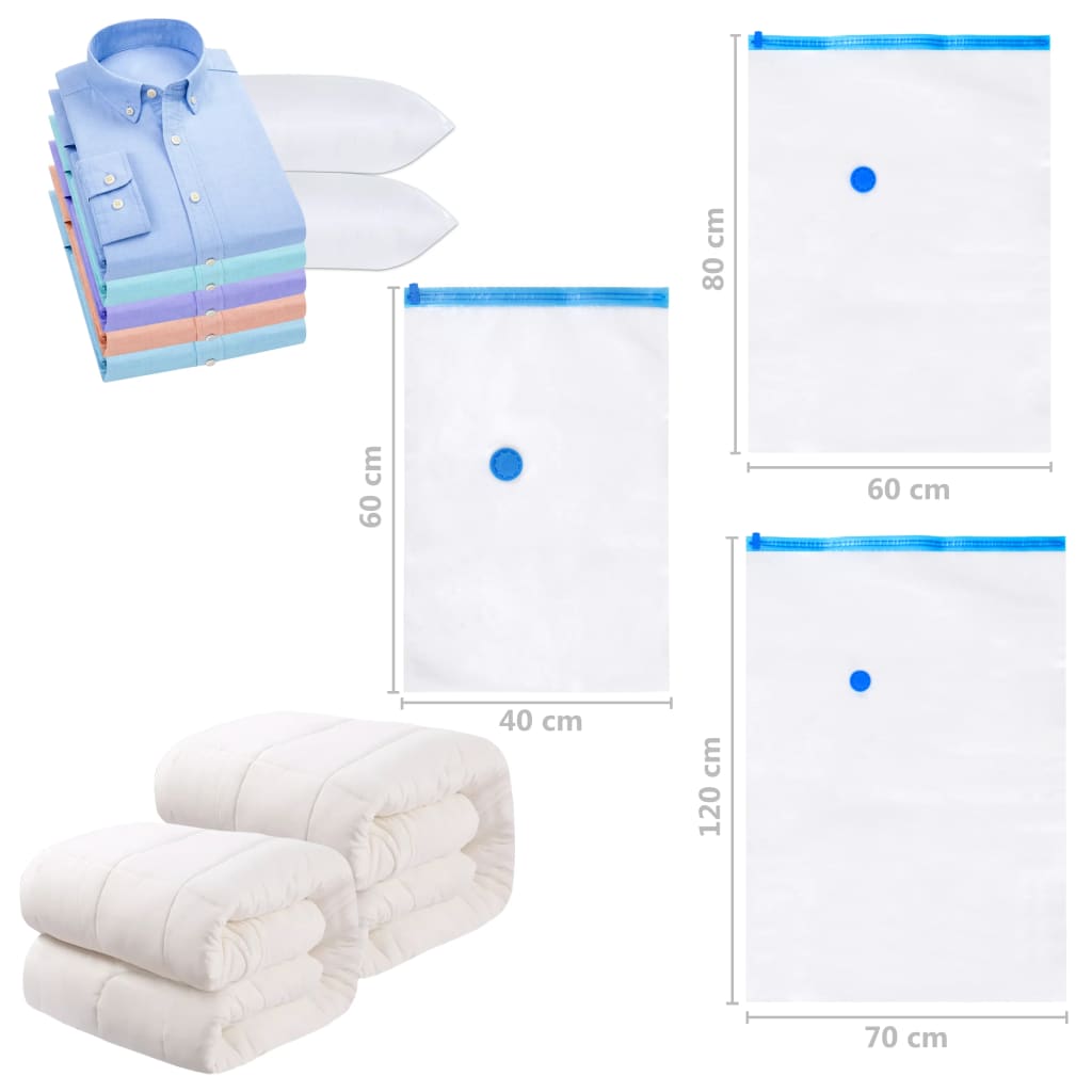 vidaXL Sacs de voyage sous vide Sacs de vêtements 80x60 cm 20 pcs