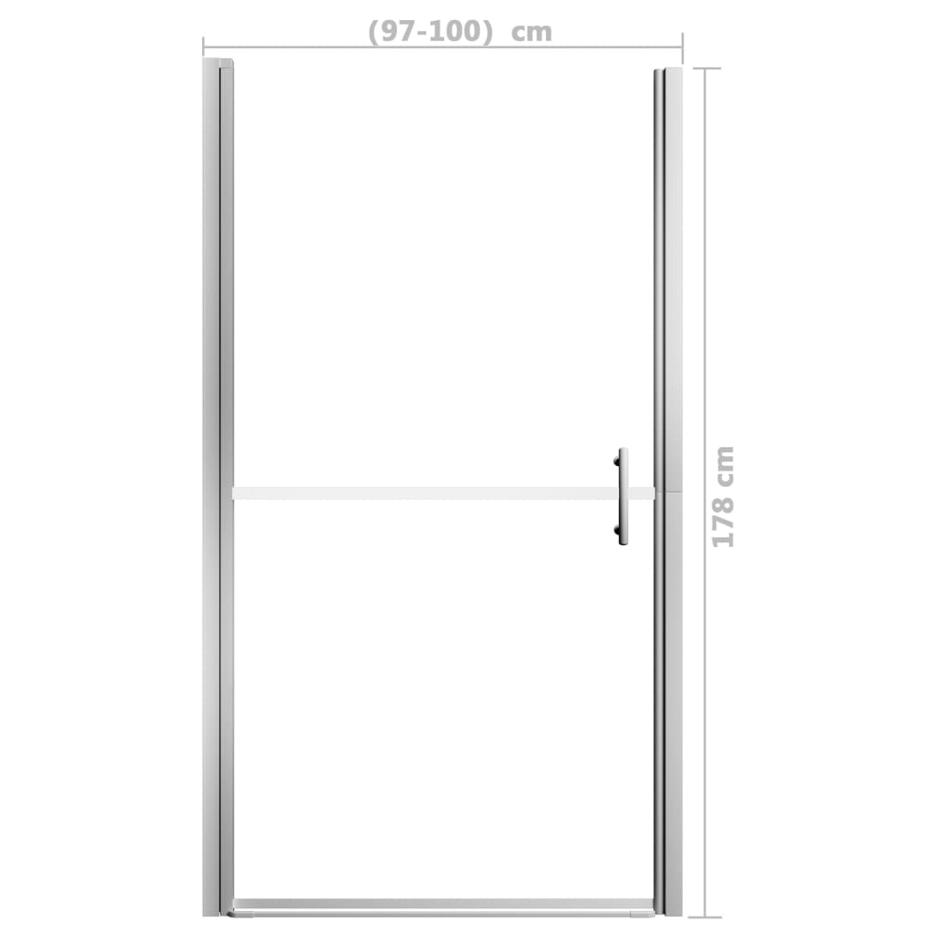 vidaXL Porte de douche verre trempé 100x178 cm