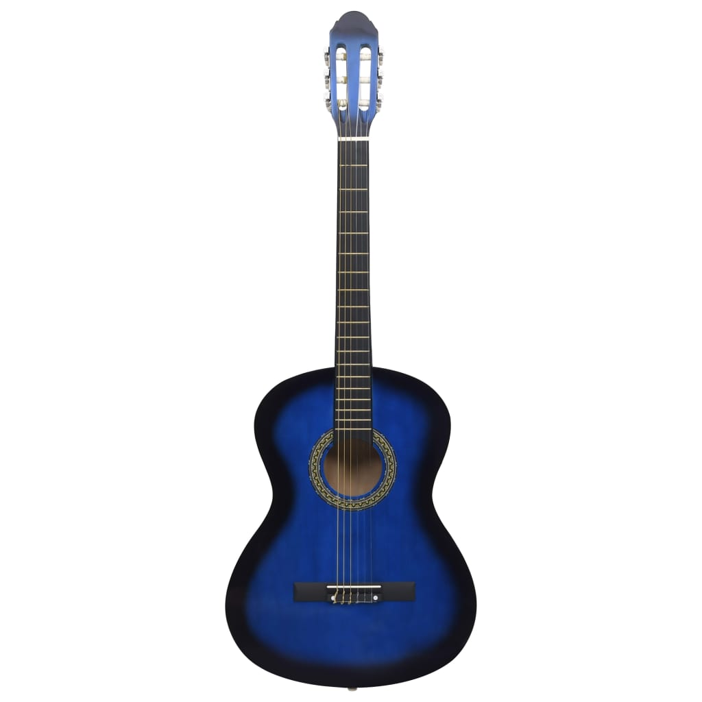 vidaXL Guitare classique avec sac pour débutants Bleu 4/4 39"