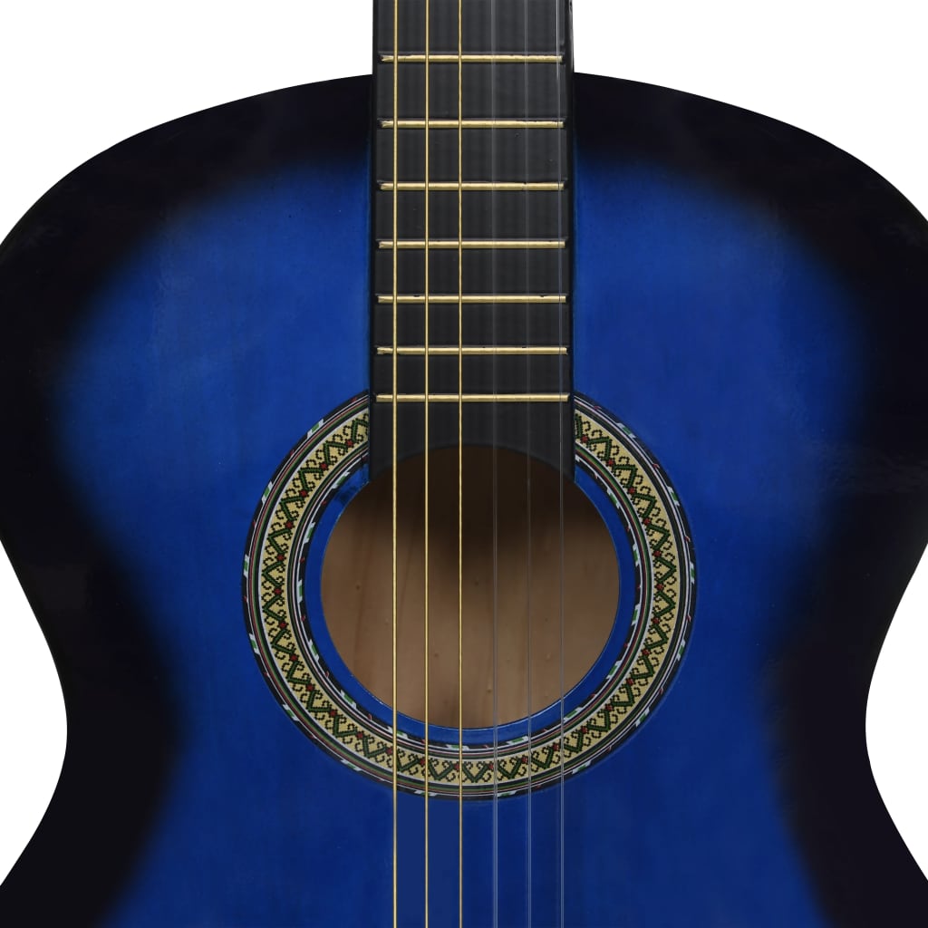 vidaXL Guitare classique avec sac pour débutants Bleu 4/4 39"