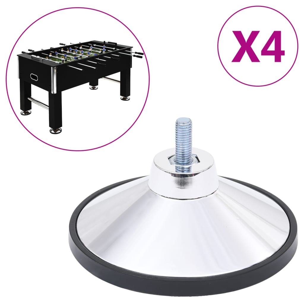 vidaXL Pieds de baby-foot 4 pcs Chrome