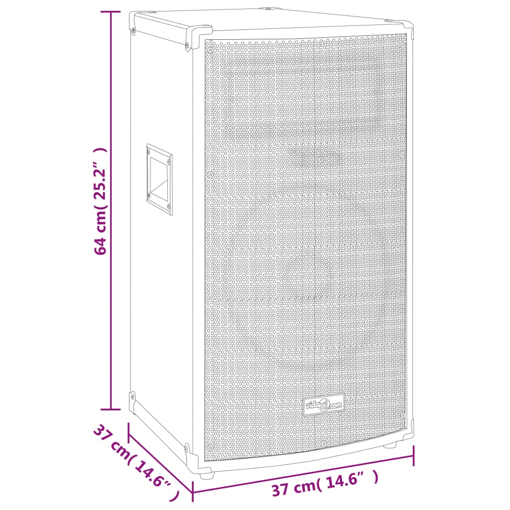 vidaXL Haut-parleur scène Hifi passif professionnel 1000W 32x32x64cm