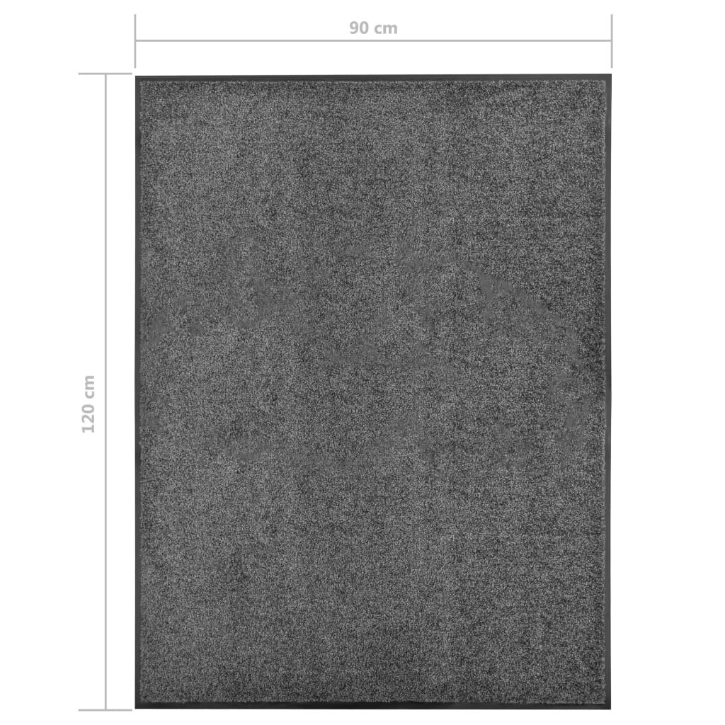 vidaXL Paillasson lavable Anthracite 90x120 cm