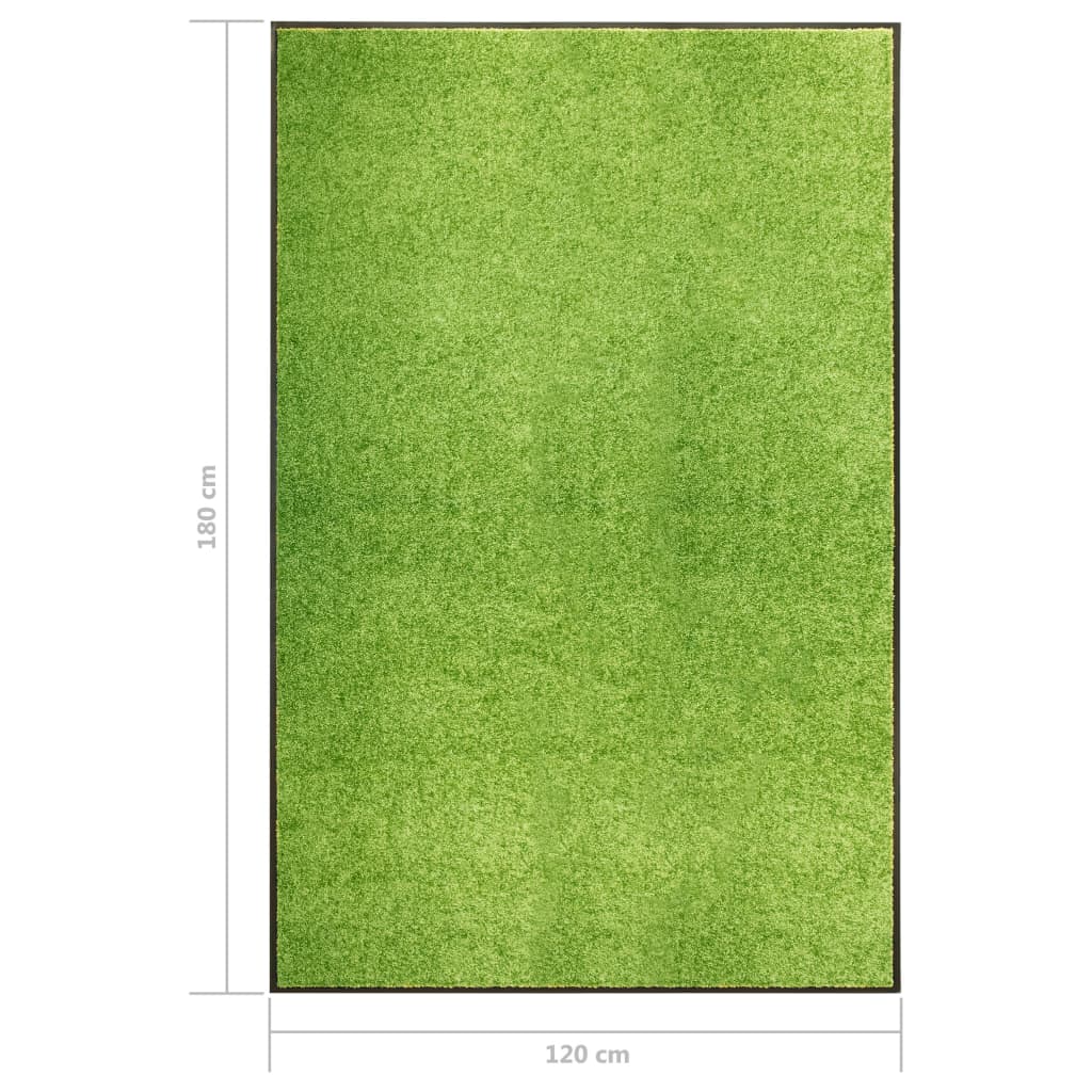 vidaXL Paillasson lavable Vert 120x180 cm