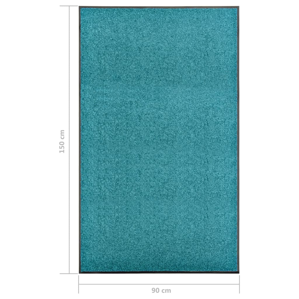 vidaXL Paillasson lavable Cyan 90x150 cm