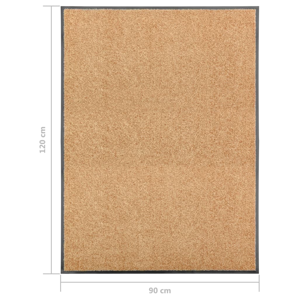 vidaXL Paillasson lavable Crème 90x120 cm