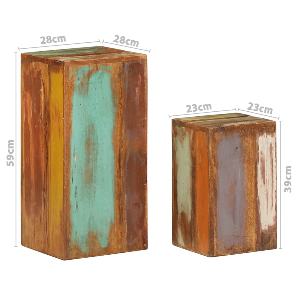 vidaXL Supports pour plantes 2 pcs bois de récupération massif