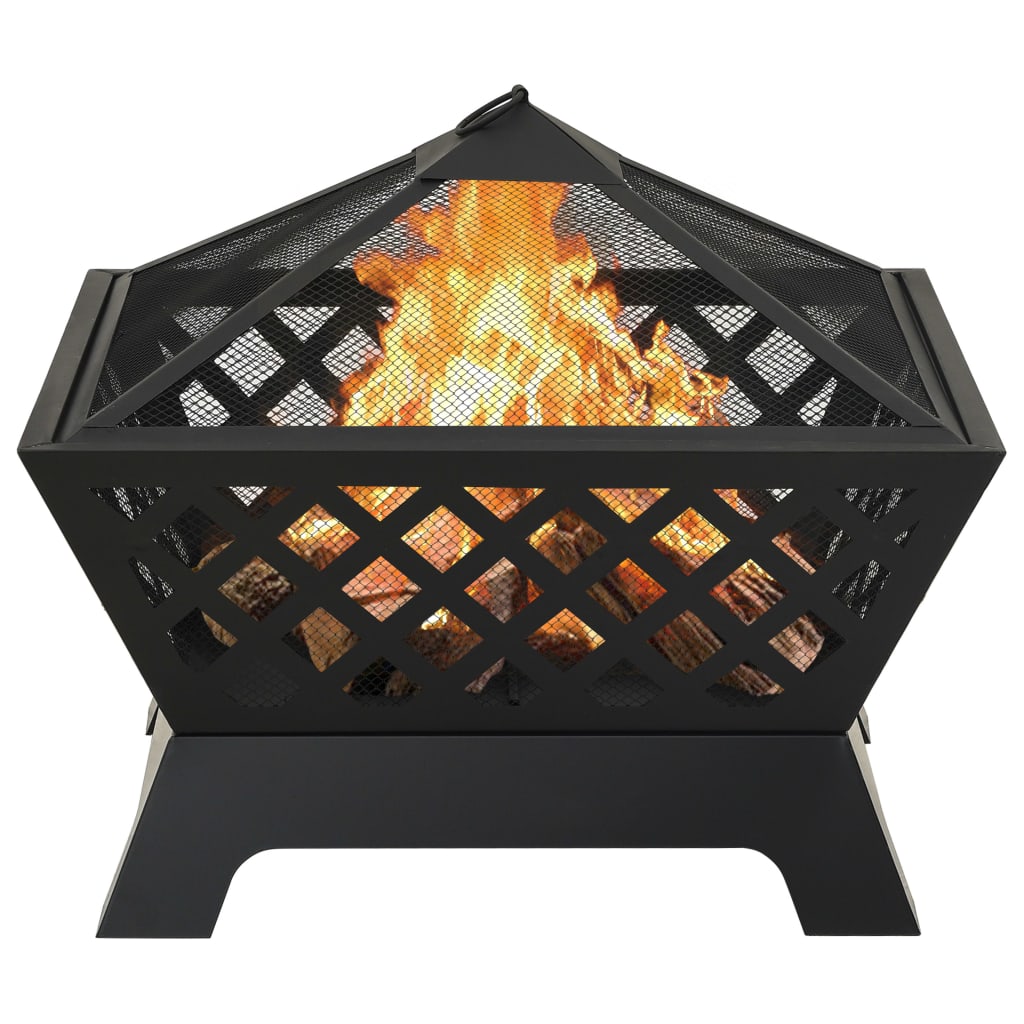 vidaXL Foyer avec tisonnier 64 cm XXL Acier