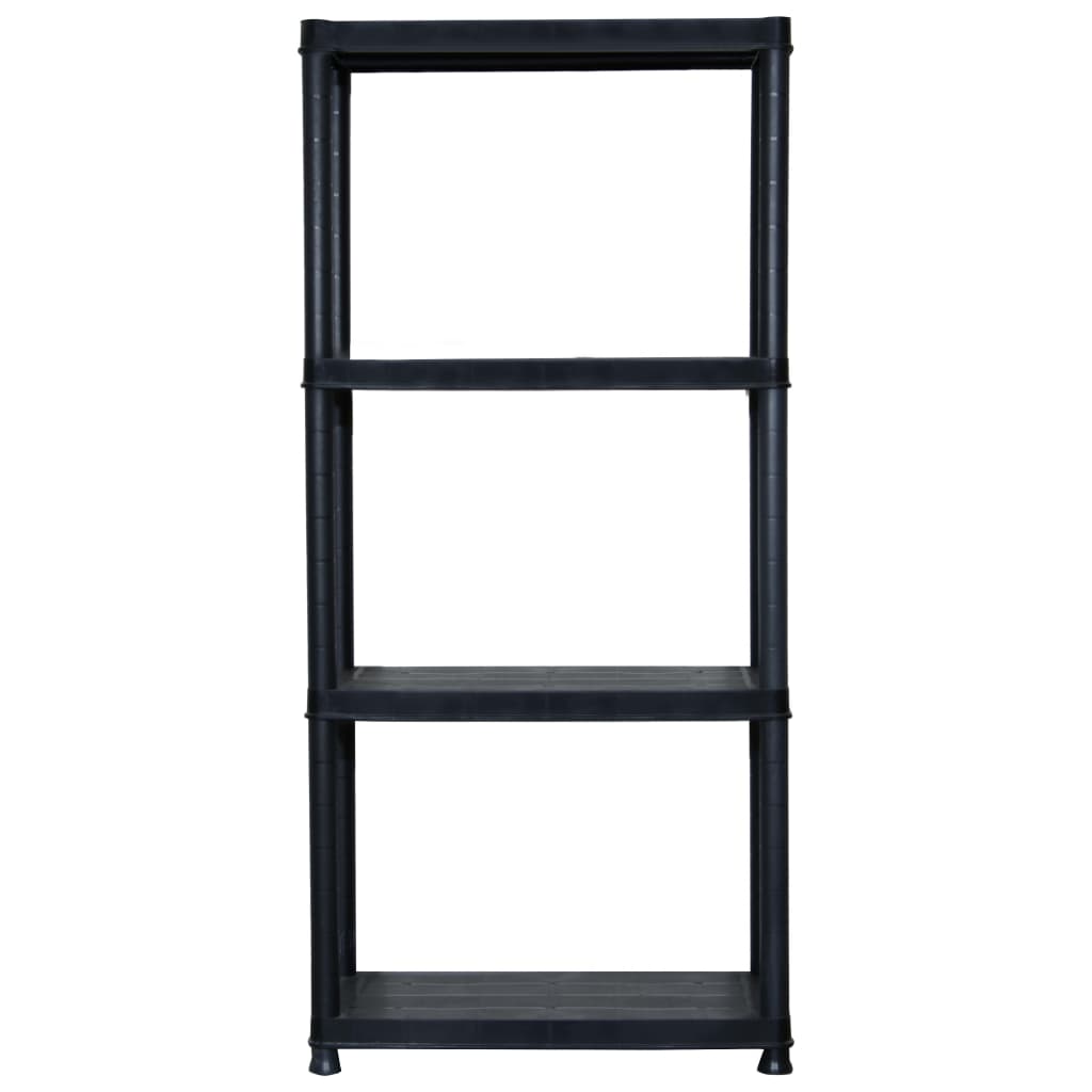 vidaXL Étagère de rangement à 4 niveaux Noir 61x30,5x130 cm Plastique