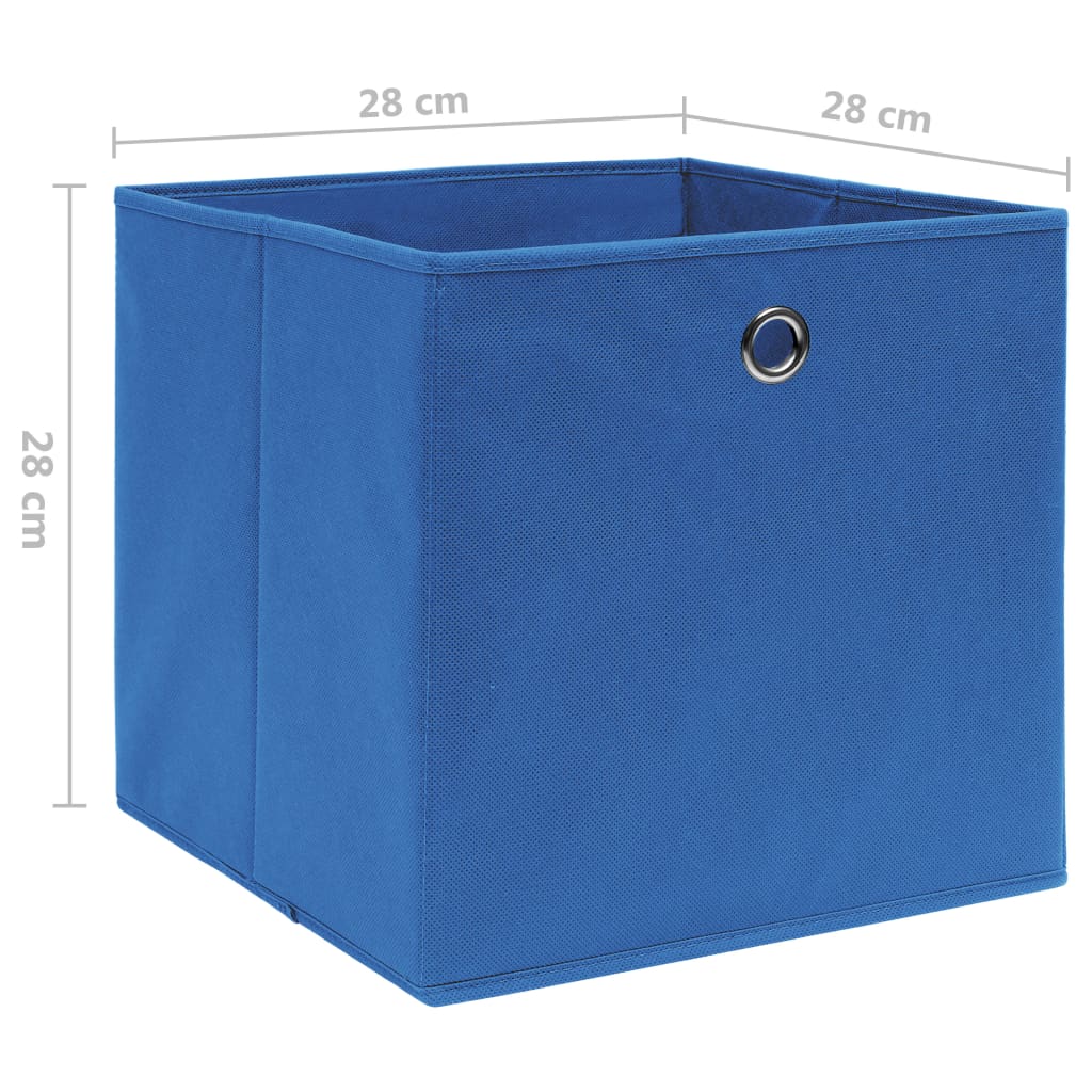 vidaXL Boîtes de rangement 10 pcs Tissu intissé 28x28x28 cm Bleu