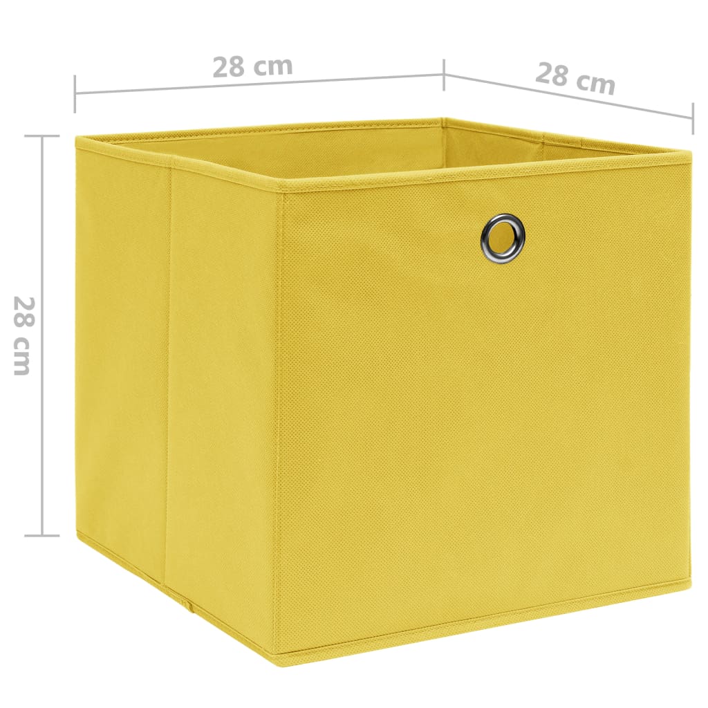 vidaXL Boîtes de rangement 10 pcs Tissu intissé 28x28x28 cm Jaune