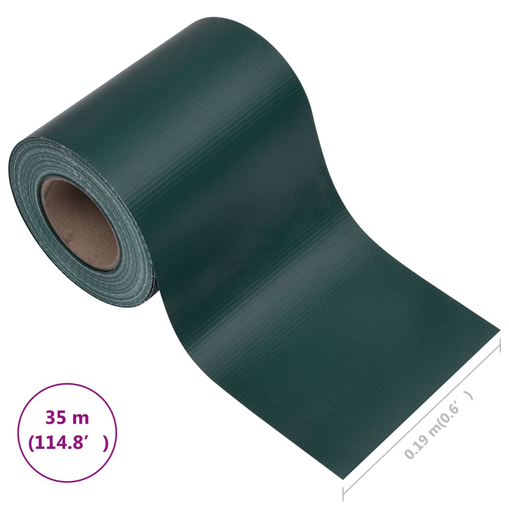 vidaXL Écran d'intimité de jardin PVC 35x0,19 m Vert mat