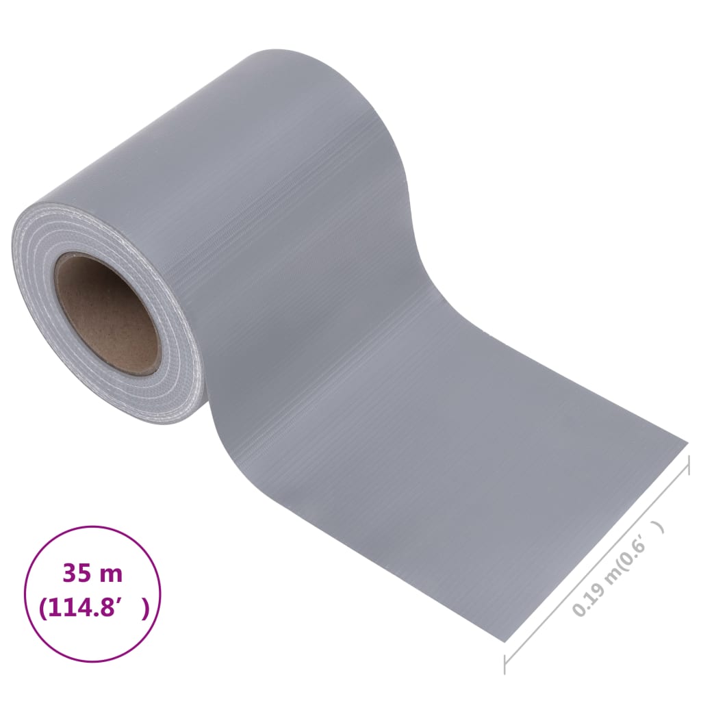 vidaXL Écran d'intimité de jardin PVC 35x0,19 m Gris clair mat