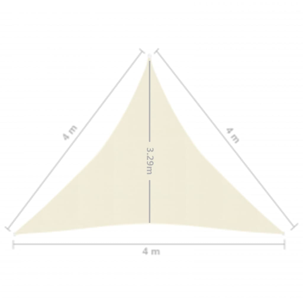 vidaXL Voile d'ombrage 160 g/m² Crème 4x4x4 m PEHD