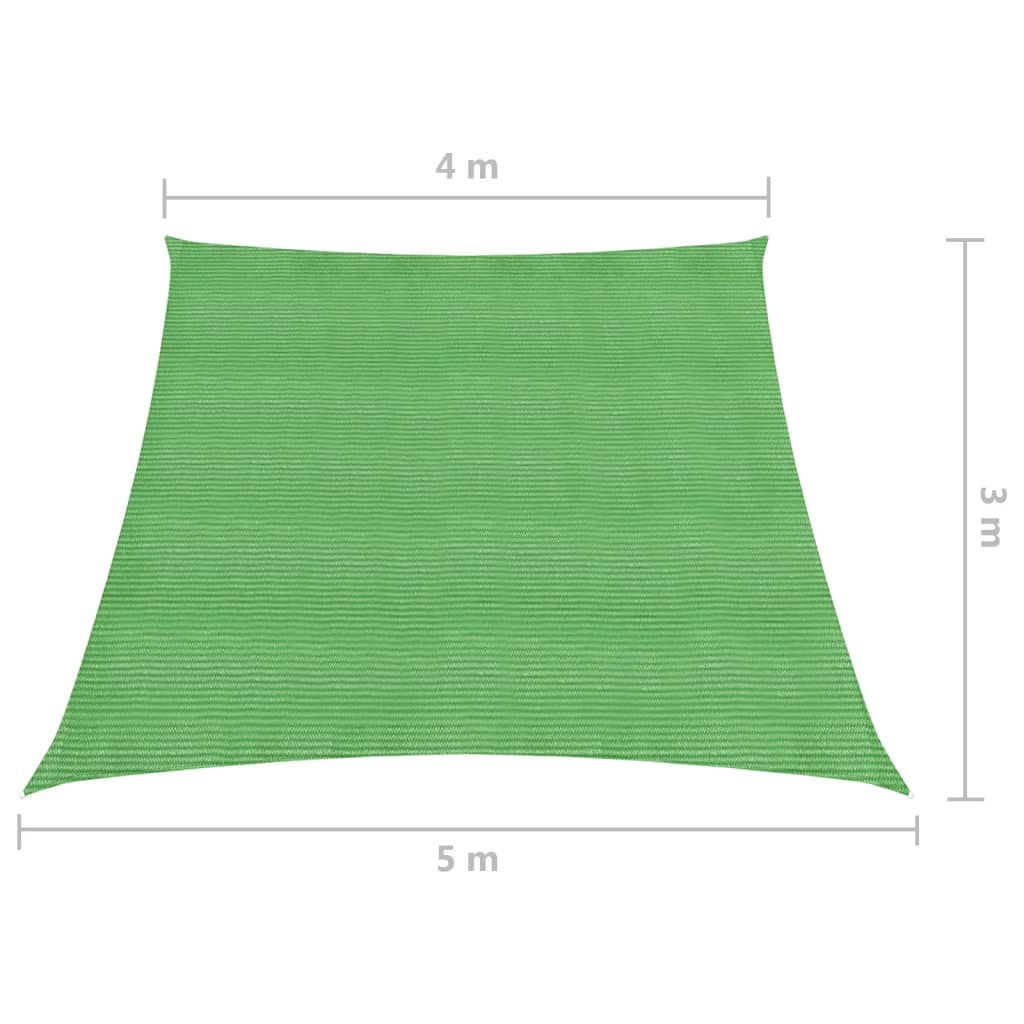 vidaXL Voile d'ombrage 160 g/m² Vert clair 4/5x3 m PEHD