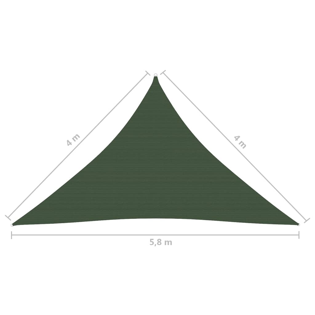 vidaXL Voile d'ombrage 160 g/m² Vert foncé 4x4x5,8 m PEHD