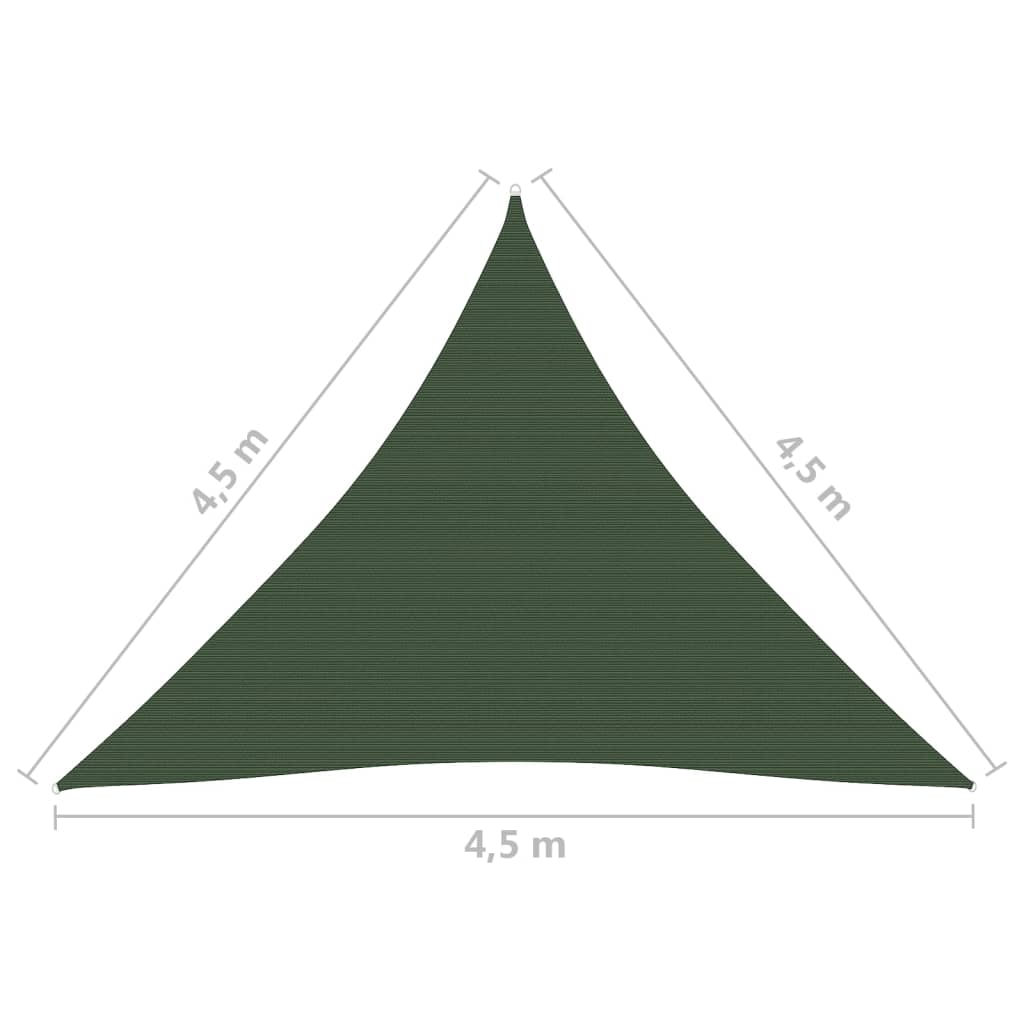 vidaXL Voile d'ombrage 160 g/m² Vert foncé 4,5x4,5x4,5 m PEHD