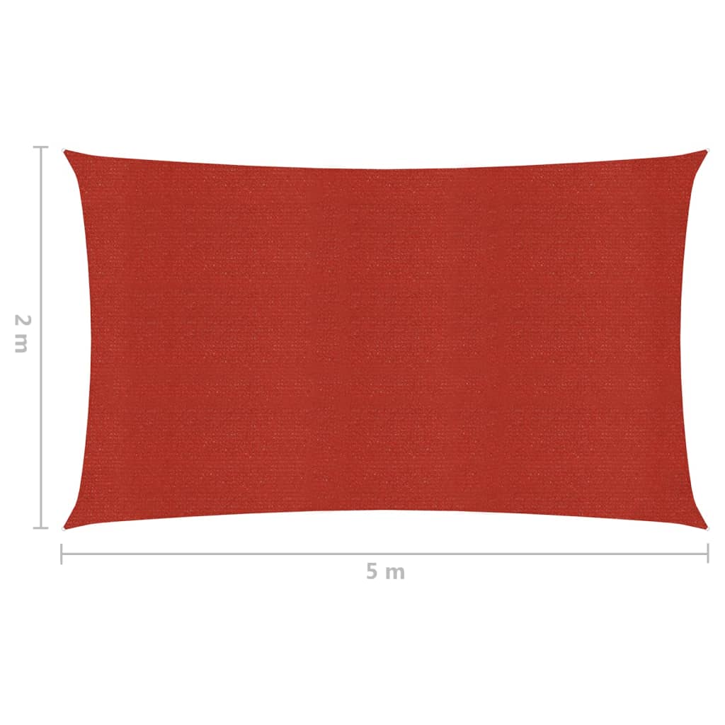 vidaXL Voile d'ombrage 160 g/m² Rouge 2x5 m PEHD