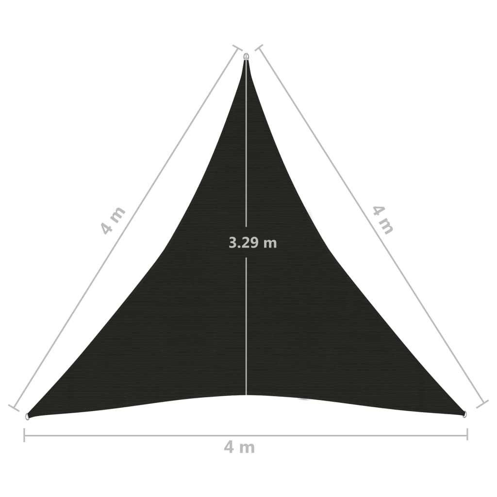 vidaXL Voile d'ombrage 160 g/m² Noir 4x4x4 m PEHD