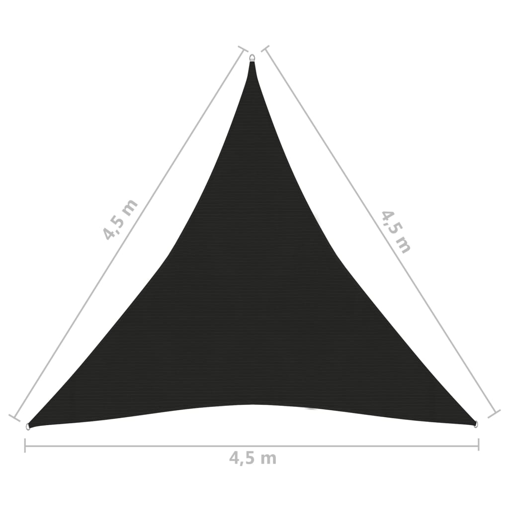 vidaXL Voile d'ombrage 160 g/m² Noir 4,5x4,5x4,5 m PEHD