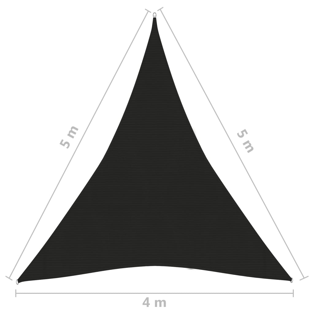 vidaXL Voile d'ombrage 160 g/m² Noir 4x5x5 m PEHD