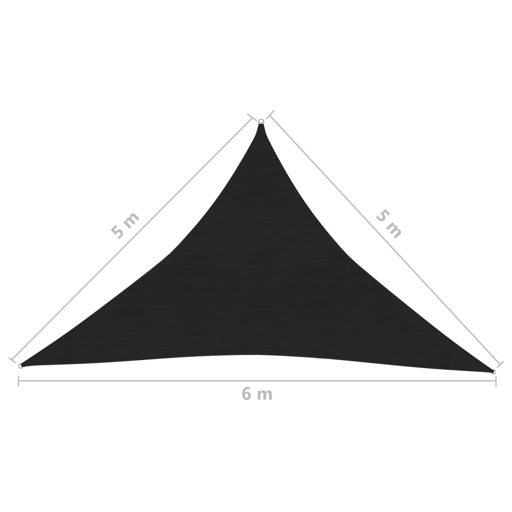 vidaXL Voile d'ombrage 160 g/m² Noir 5x5x6 m PEHD