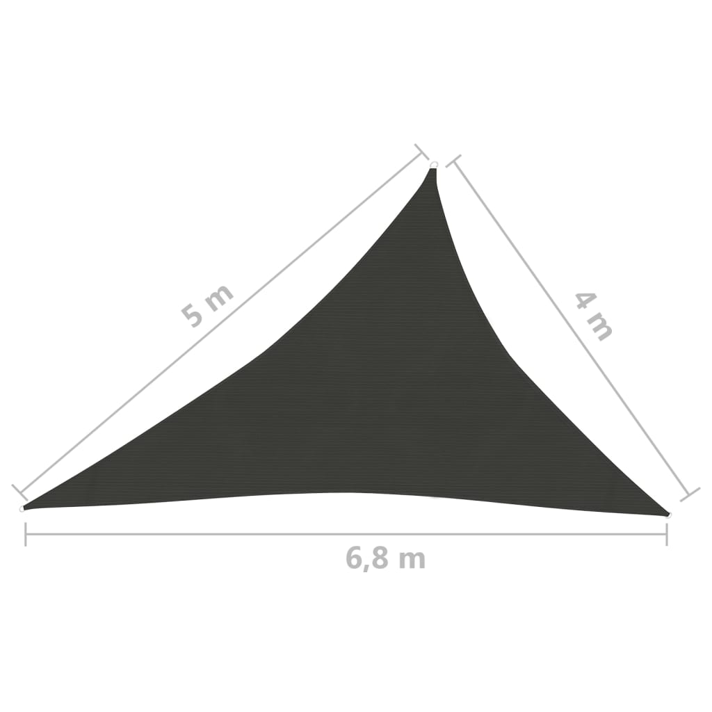 vidaXL Voile d'ombrage 160 g/m² Noir 4x5x6,8 m PEHD