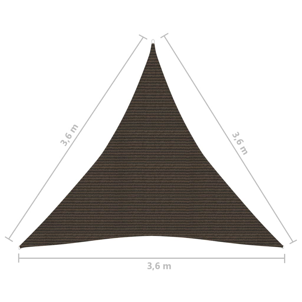 vidaXL Voile d'ombrage 160 g/m² Marron 3,6x3,6x3,6 m PEHD