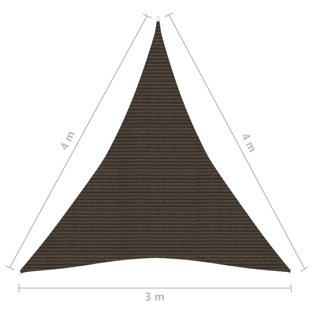 vidaXL Voile d'ombrage 160 g/m² Marron 3x4x4 m PEHD