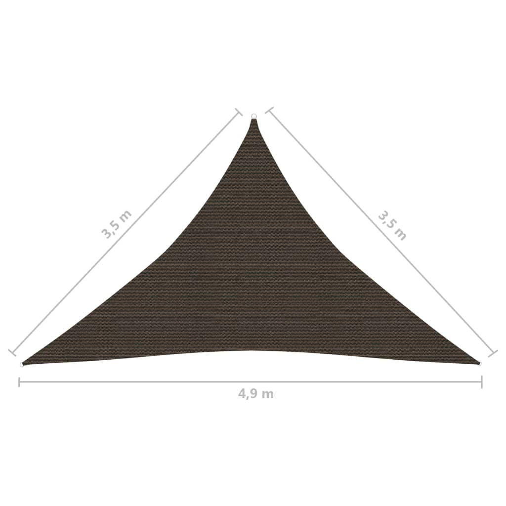 vidaXL Voile d'ombrage 160 g/m² Marron 3,5x3,5x4,9 m PEHD