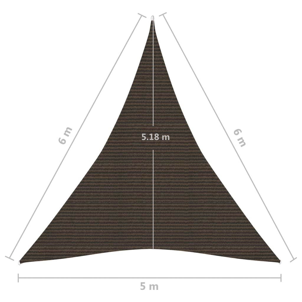 vidaXL Voile d'ombrage 160 g/m² Marron 5x6x6 m PEHD