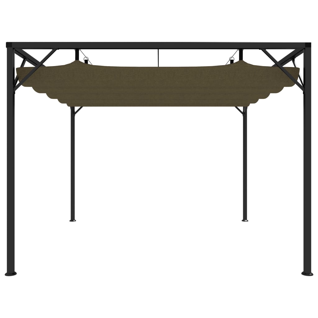 vidaXL Chapiteau de jardin avec auvent rétractable 3x3m Taupe 180 g/m²