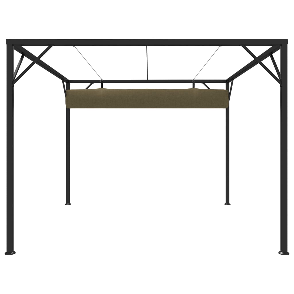 vidaXL Chapiteau de jardin avec auvent rétractable 3x3m Taupe 180 g/m²