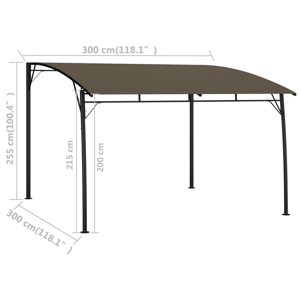 vidaXL Auvent pare-soleil de jardin 3x3x2,55 m Taupe