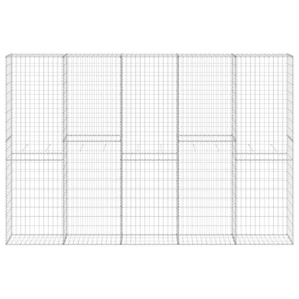 vidaXL Mur en gabion avec couvercles Acier galvanisé 300x30x200 cm