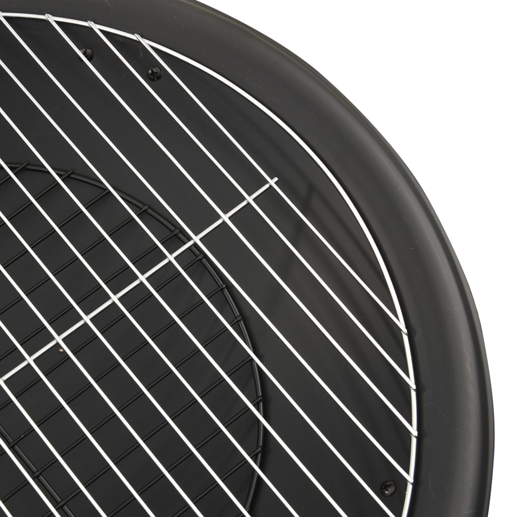 vidaXL Foyer et barbecue avec tisonnier 2 en 1 56x56x49 cm Acier