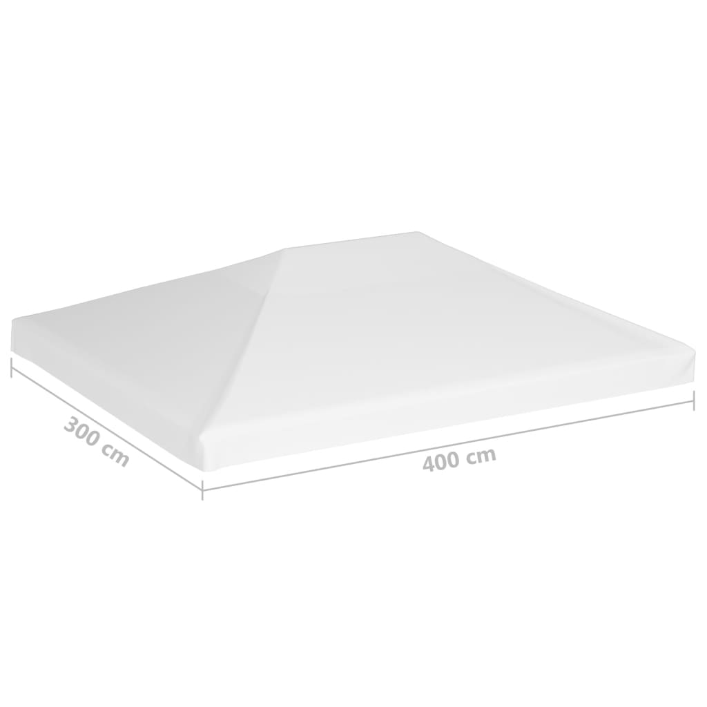 vidaXL Toile de toit de belvédère 270 g/m² 4x3 m Blanc