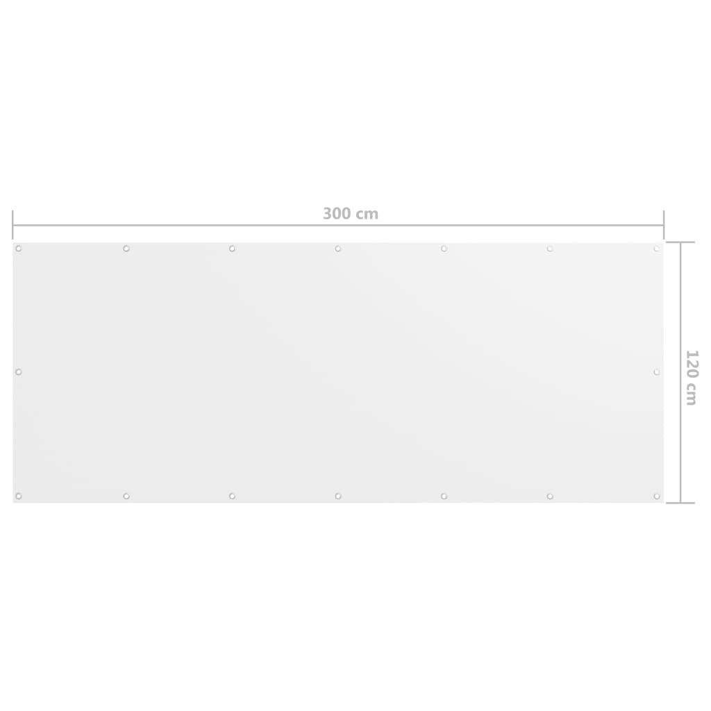 vidaXL Écran de balcon Blanc 120x300 cm Tissu Oxford