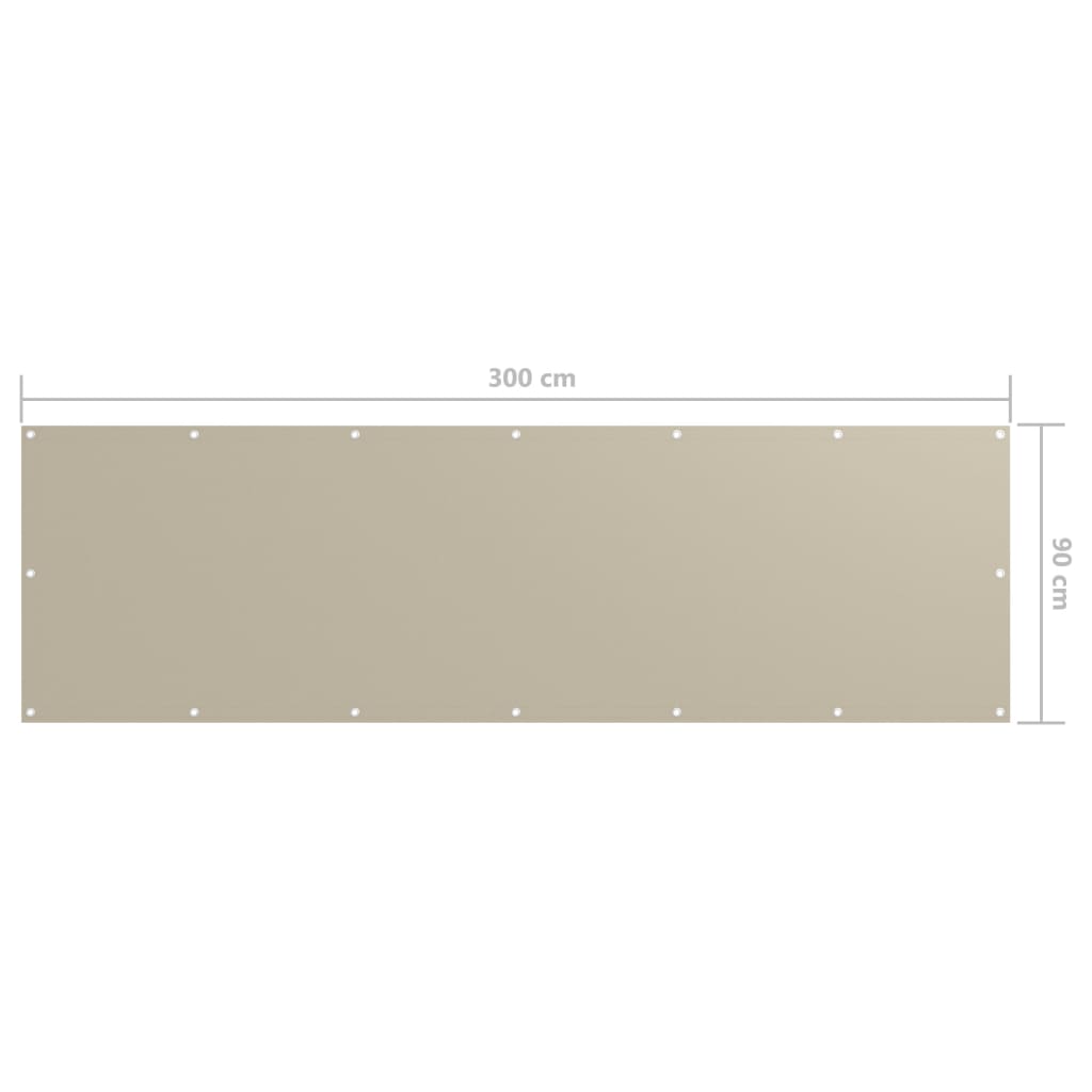 vidaXL Écran de balcon Beige 90x300 cm Tissu Oxford