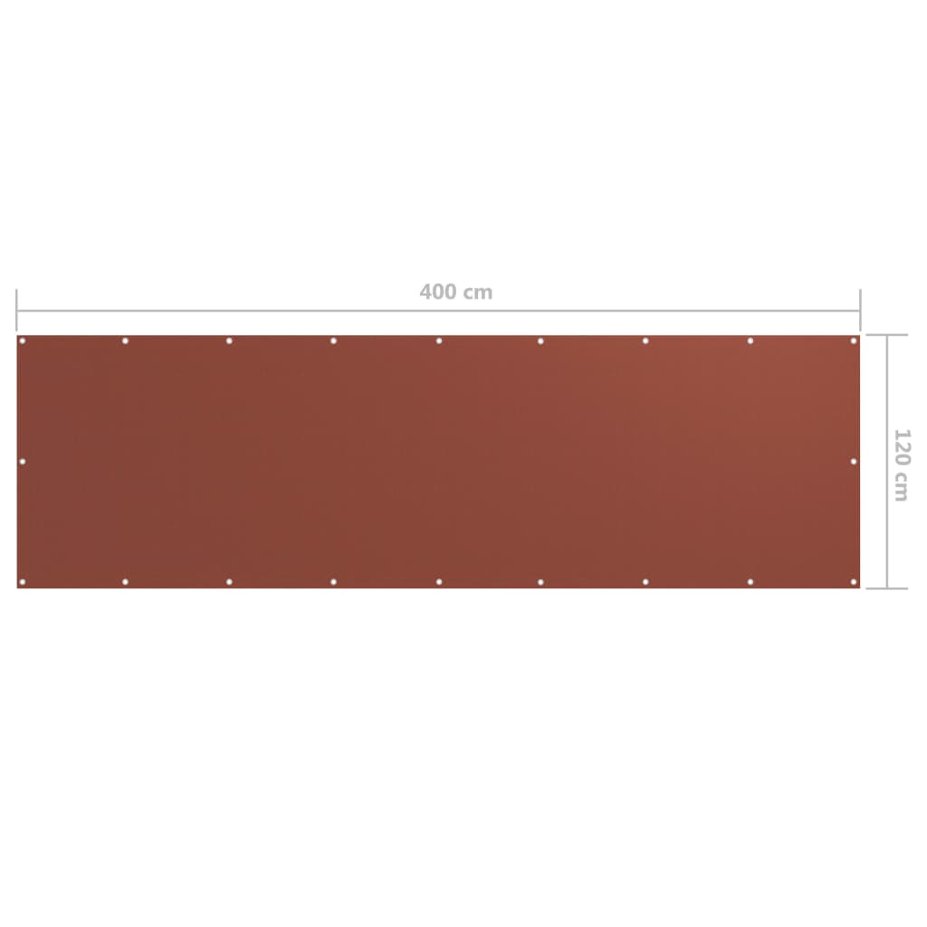 vidaXL Écran de balcon Terre cuite 120x400 cm Tissu Oxford