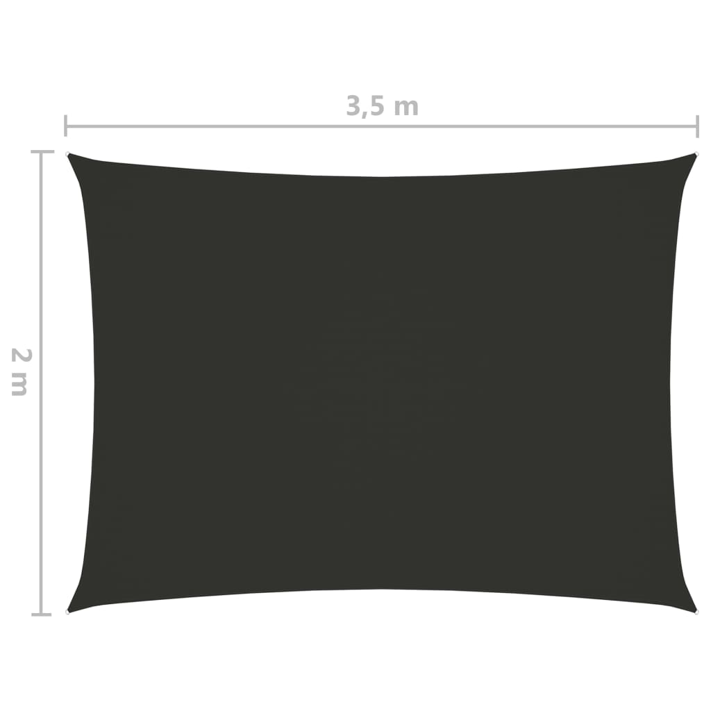 vidaXL Voile de parasol tissu oxford rectangulaire 2x3,5 m anthracite
