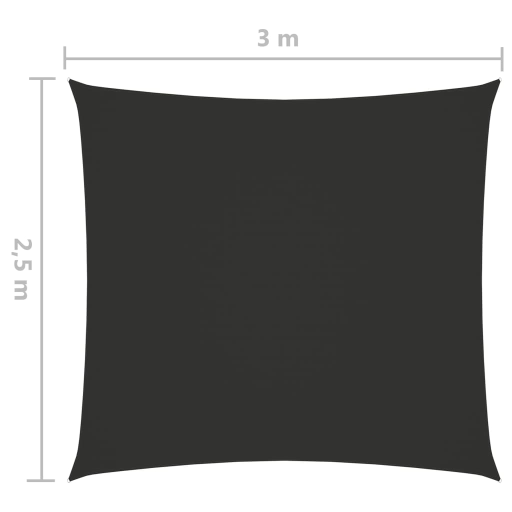 vidaXL Voile de parasol tissu oxford rectangulaire 2,5x3 m anthracite