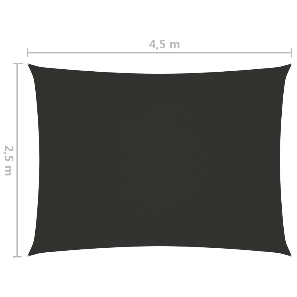 vidaXL Voile de parasol tissu oxford rectangulaire 2,5x4,5m anthracite