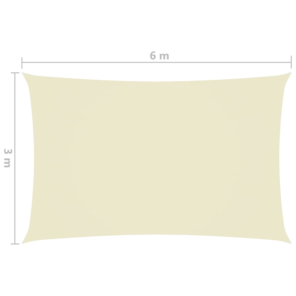 vidaXL Voile de parasol tissu oxford rectangulaire 3x6 m crème
