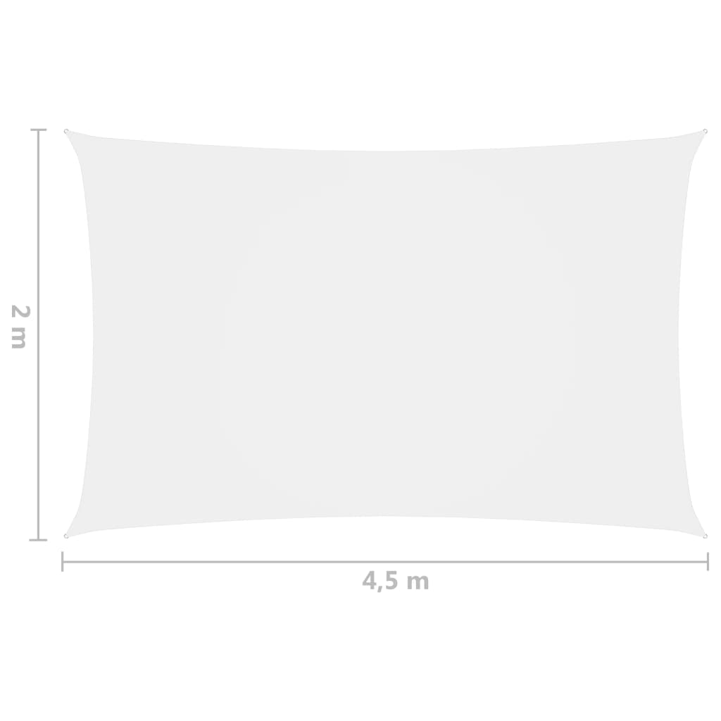 vidaXL Voile de parasol tissu oxford rectangulaire 2x4,5 m blanc