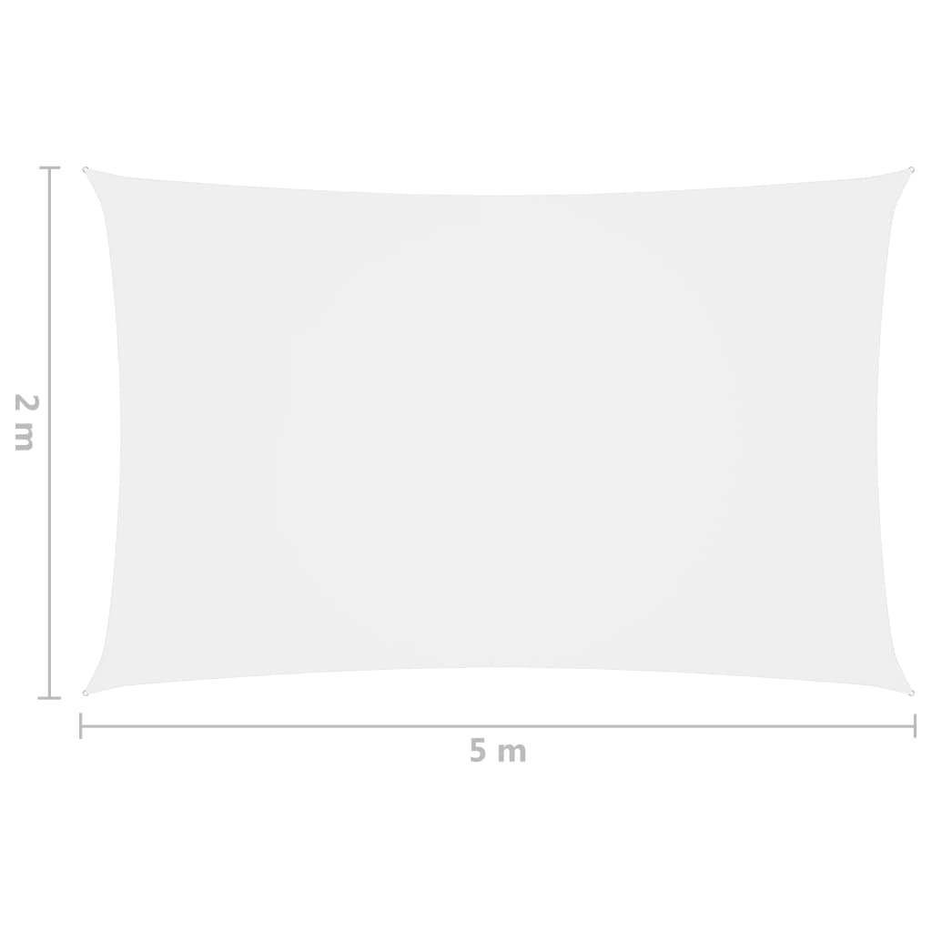vidaXL Voile de parasol tissu oxford rectangulaire 2x5 m blanc