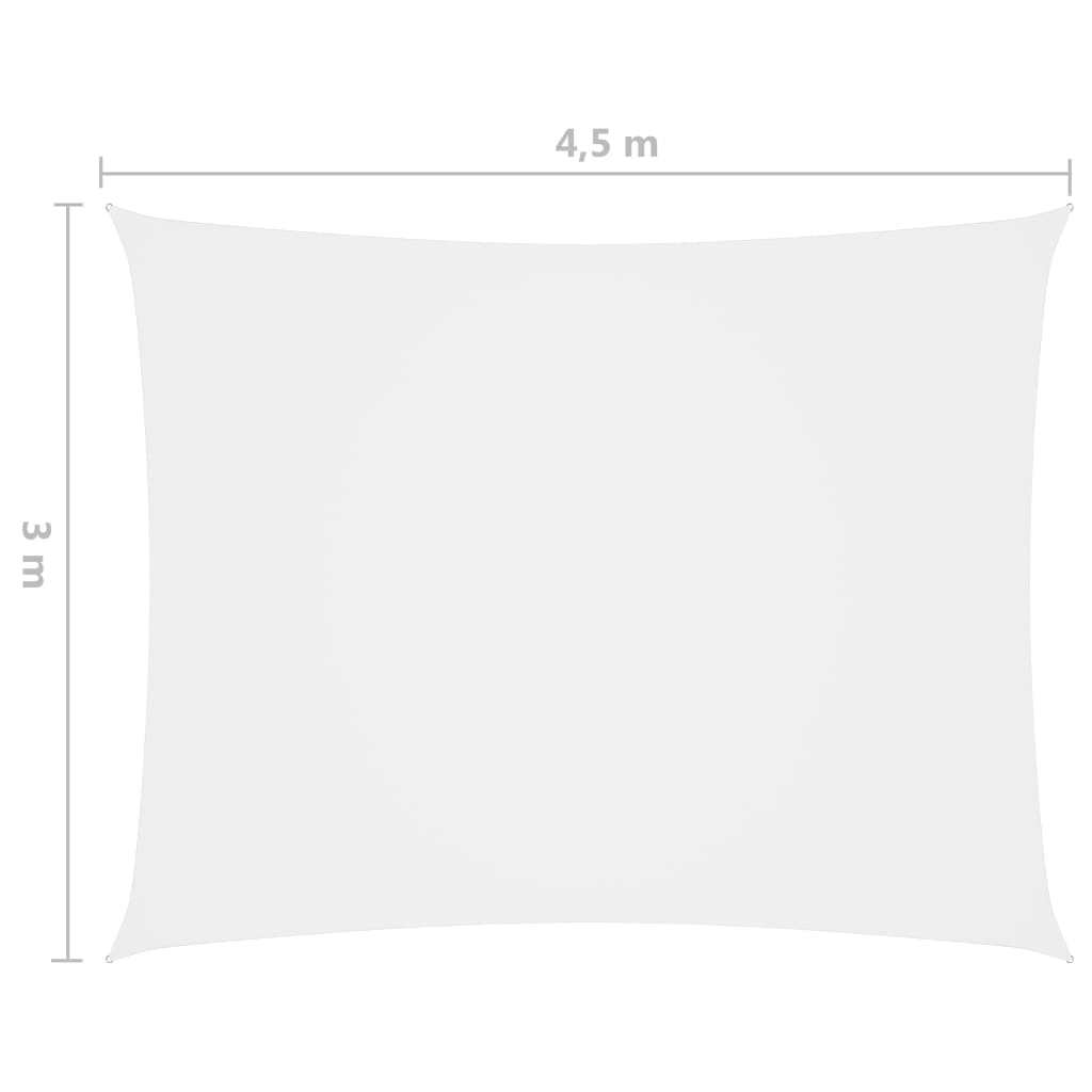 vidaXL Voile de parasol tissu oxford rectangulaire 3x4,5 m blanc