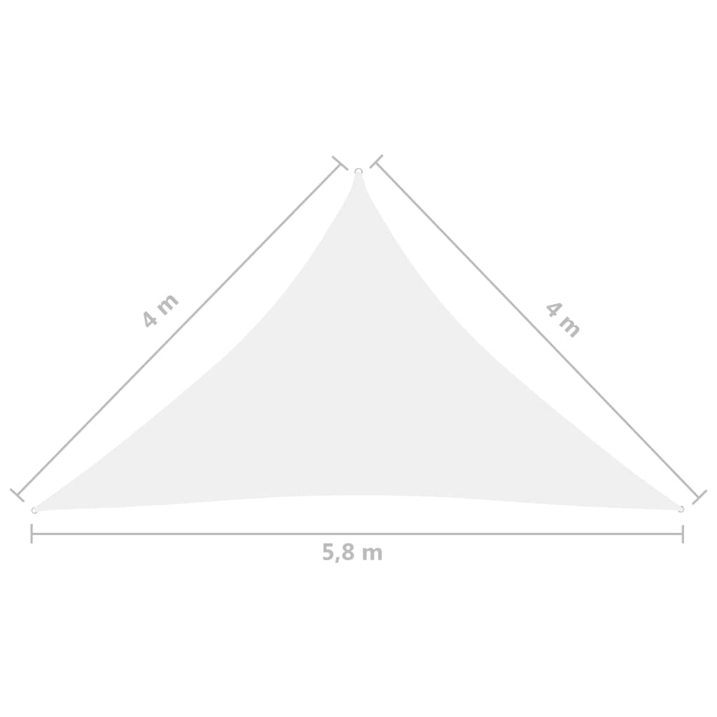 vidaXL Voile de parasol tissu oxford triangulaire 4x4x5,8 m blanc